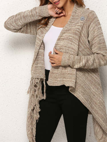Knitted Tassel Loose Casual Sweater Jacket
