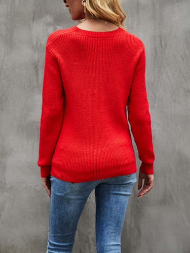 Colorblock Crop Knit Cutout Sweater