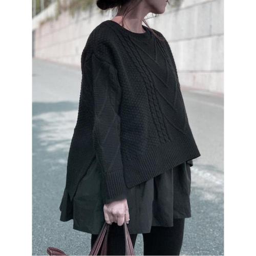 Stylish False Two Pieces Sweater Top