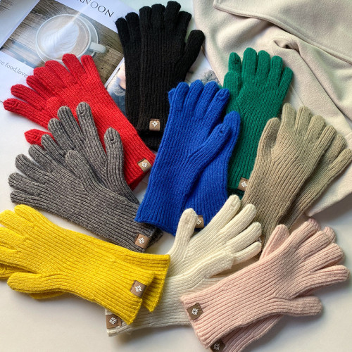 Imitation Wool Knitted Exposed Half Finger Gloves