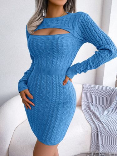 Sexy Cut-out Twist Sweater Dress