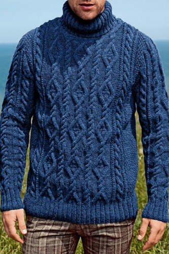 Men's High Collar Needle Sweater