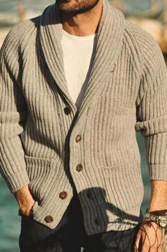 Men's Autumn And Winter Sweater Long Sleeve Slimming Cardigan Lapel
