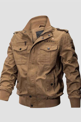 Men's Casual Wash Embroidered Overalls Denim Jacket