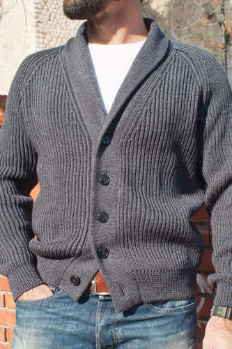 Men's single-breasted knitted cardigan