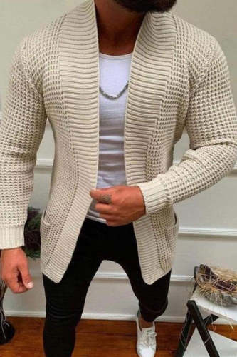 Men's Cardigan Sweater Fashion Striped Leisure Knit Jacket
