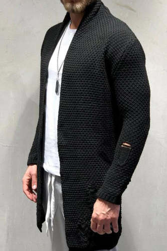 Men's Long Cardigan Sweater