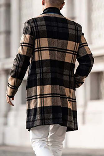 Plaid Woolen Midi Coat