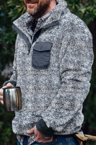 Men's Winter Autumn Double Sided Plush Pullover