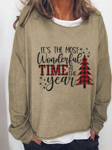 Women's Merry Christmas It's The Most Wonderful Time Of The Year Print Sweatshirt