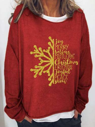 Women's Joy Merry Believe Casual Printed Sweater