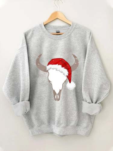 Women's Western and Christmas Combination Printed Lounge Sweatshirt
