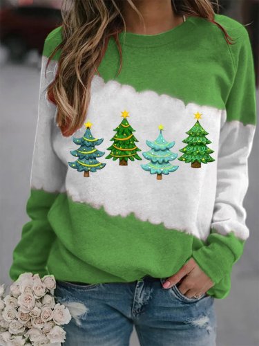 Women's Christmas Tree🎄 Print Casual Sweatshirt