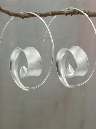 Wisherryy Leaves Inspired Spiral Earrings