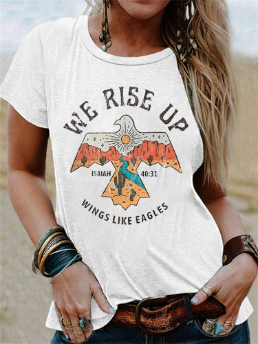 We Rise Up Wings Like Eagles Short Sleeve T Shirt