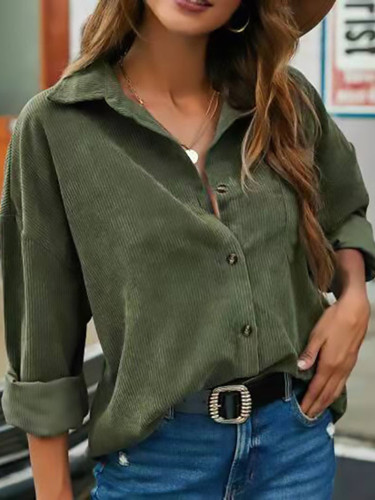 Casual Solid Color Long Sleeve Shirt