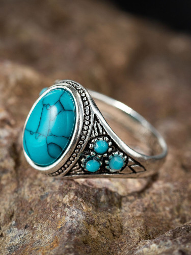 Wisherryy Vintage Turquoise Ring
