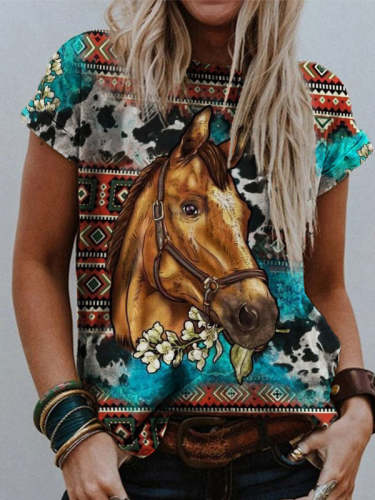 Horse Lover Western Inspired Art T Shirt