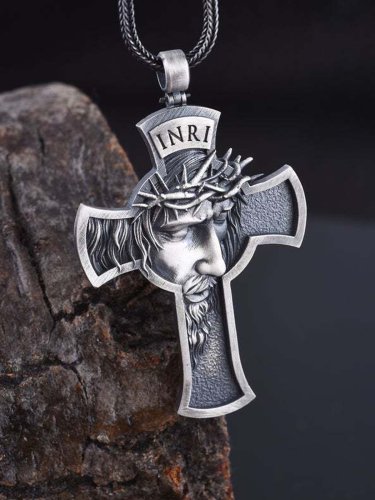 Men's Jesus Cross Faith Necklace