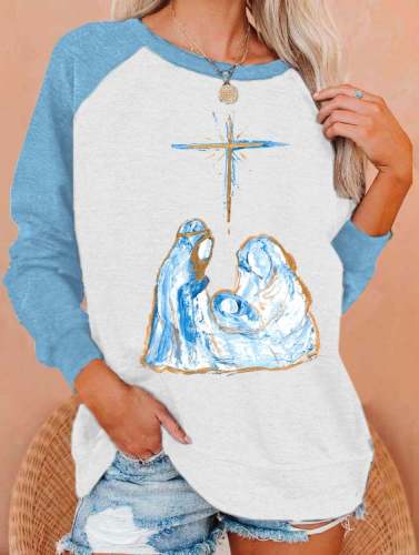 Women's Christmas THE TRUE STORY Nativity Sweatshirt