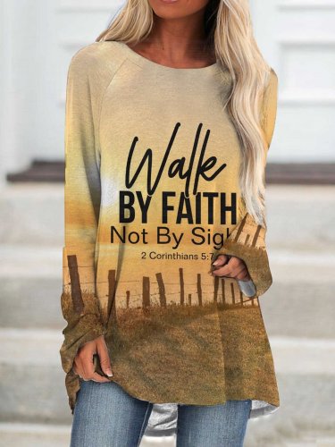 Women's Walk by Faith Not By Sight Long Sleeve T-Shirt