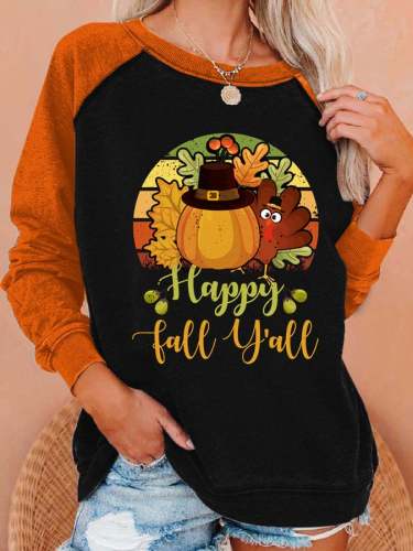 Women's Happy fall y'all Print Sweatshirt