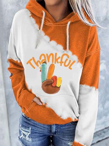 Thanksgiving Print Long Sleeve Sweatshirt