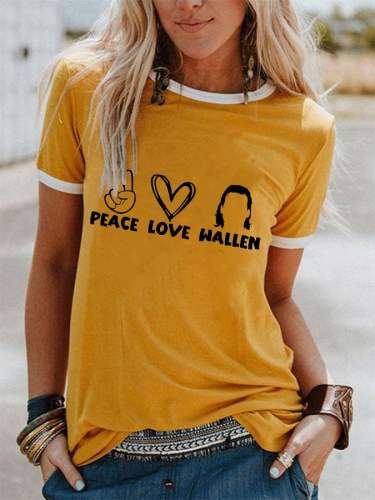 Women's Peace Love Wallen Print T-Shirt