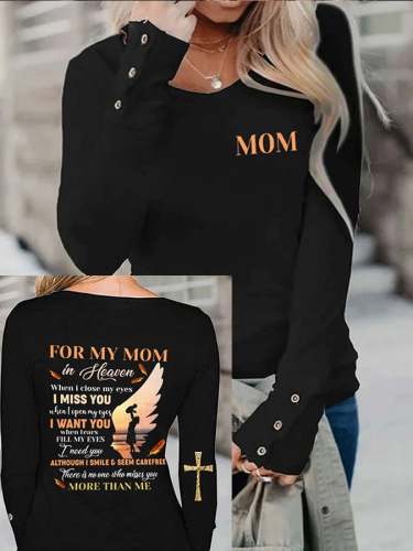 Women's Jesus Print Long Sleeve Casual T-Shirt