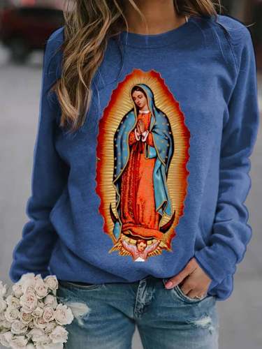 Women's Virgin Mary Print Sweatshirt