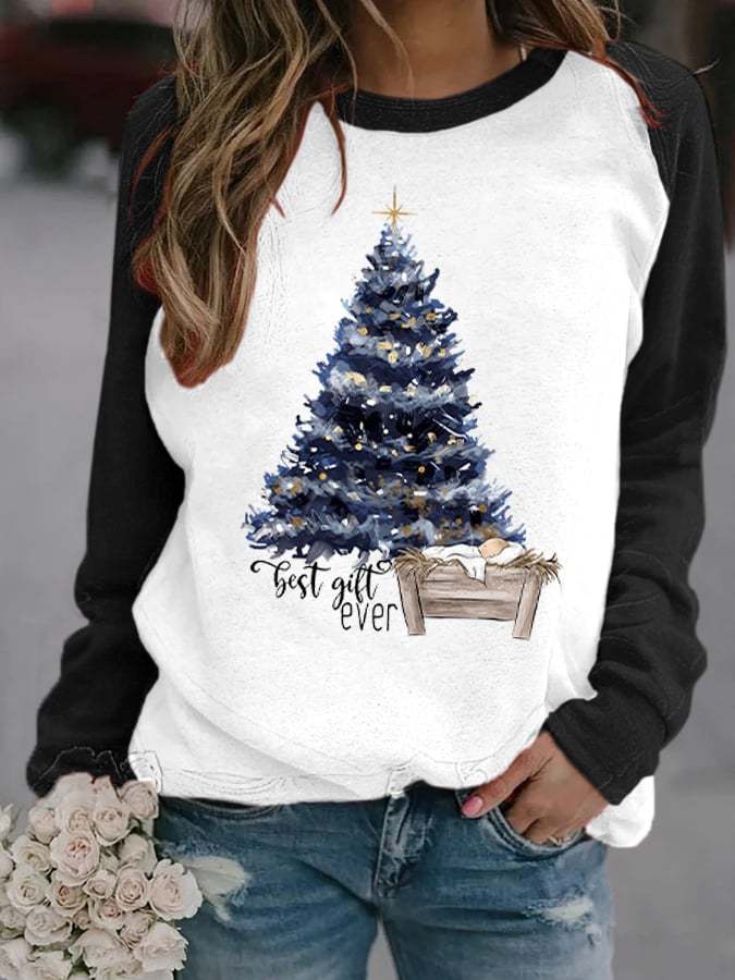 Women's Christmas Best Gift Ever Print Casual Sweatshirt