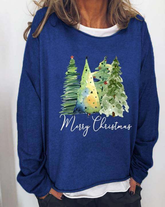 Women's Casual Merry Christmas Printed Top