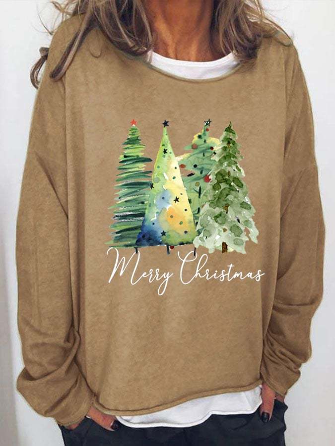 Women's Casual Merry Christmas Printed Top