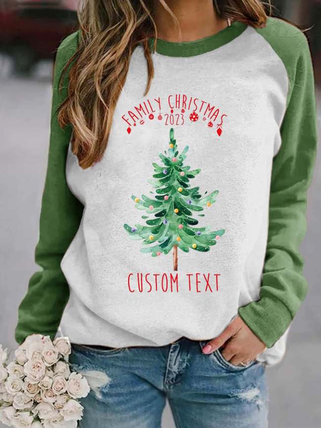 Women's Christmas Tree and New Year 2023 Print Sweatshirt