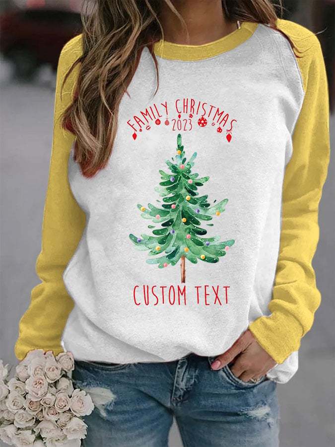 Women's Christmas Tree and New Year 2023 Print Sweatshirt
