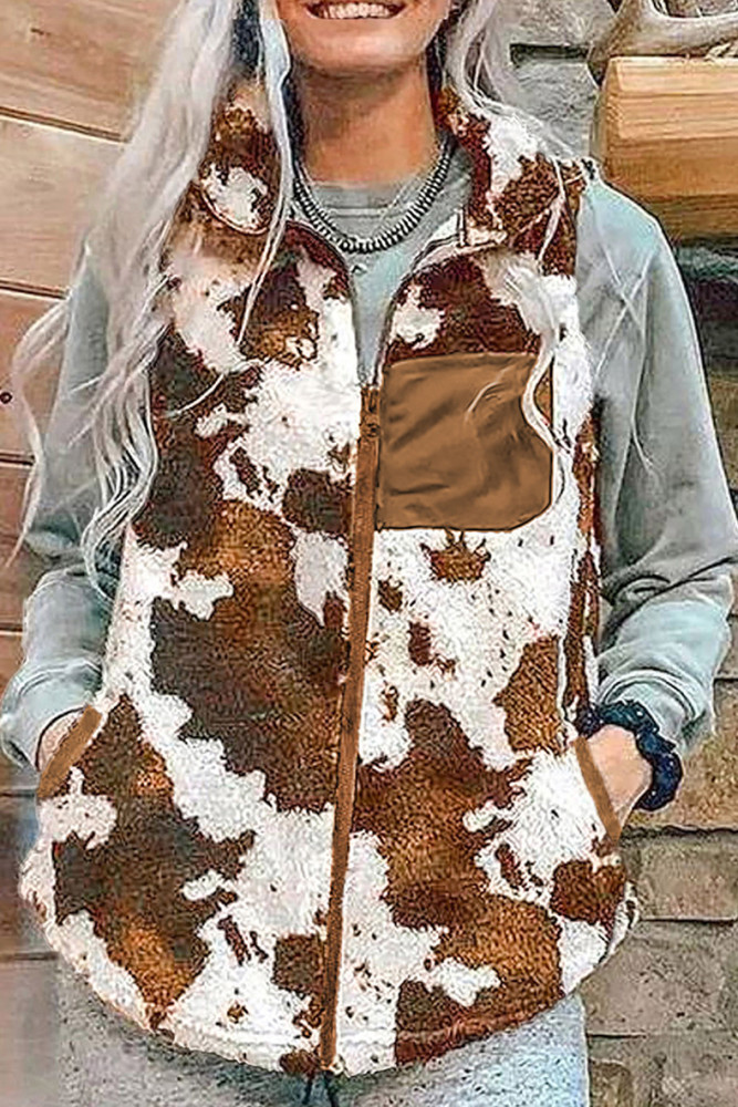 Women's Casual Leopard Print Vest Outfit