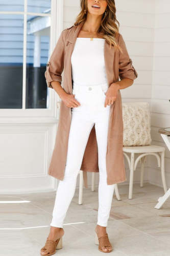 Rowangirl Fashion Casual Solid Loose Long Sleeve Split Long Coat