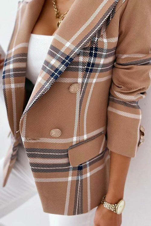 Rowangirl Fashion Casual Stripe Lapel Long Sleeve Pockets Suit Coat