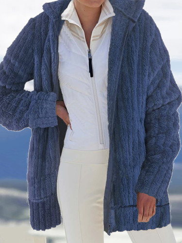 Casual Loose Sherpa Fleece Thermal Zip-Up Coat