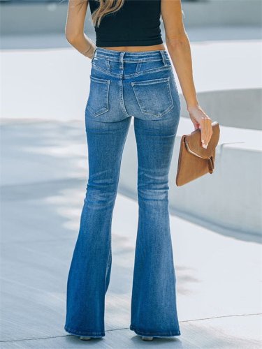 Slim Fit Paneled Flare Jeans