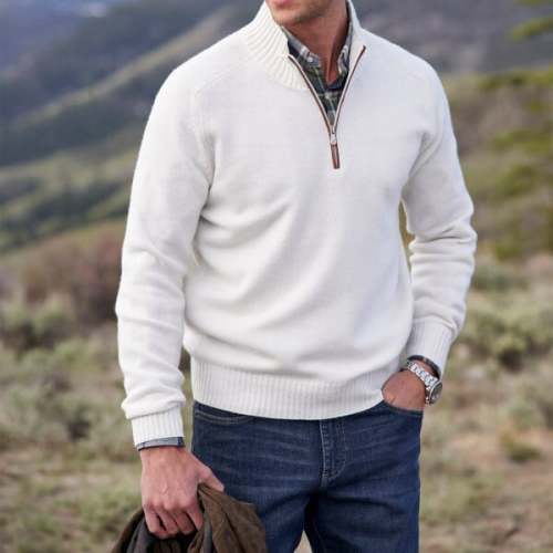 ✨Last 50% OFF✨Men's Cashmere Zipper Basic Sweater 😍