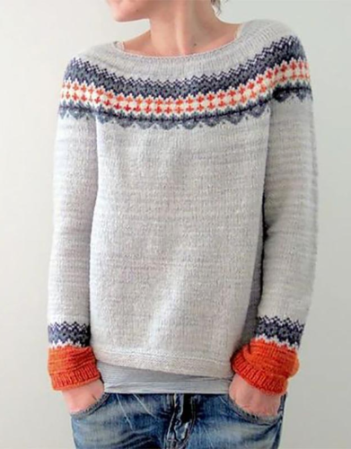 Vintage Round Neck Knitted Sweater