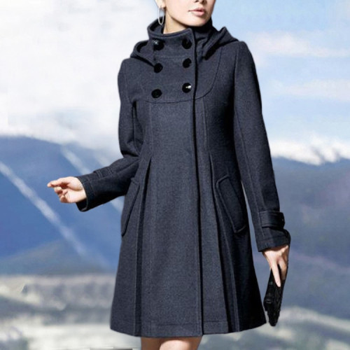 Elegant Double Breasted Mid-Length Coat