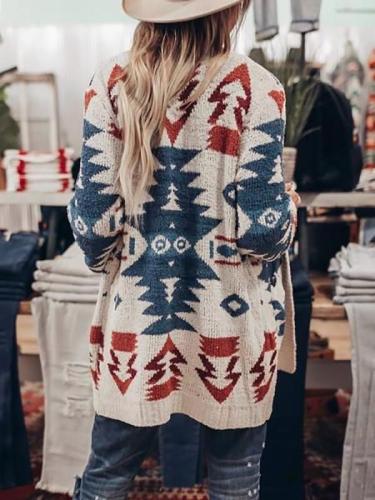 Vintage Tribal Knitted Sweater Cardigan