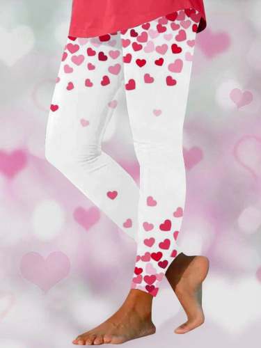 Women's Love Heart Print Print Leggings