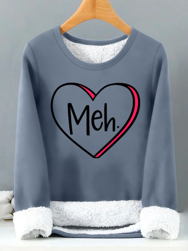 Meh Heart Anti Valentine Womens Warmth Fleece Sweatshirt