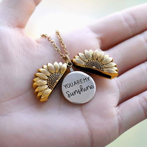 You Are My Sunshine Sunflower Necklaces