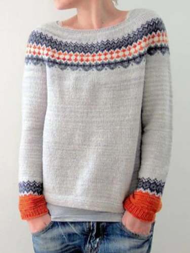 Women's Casual Ethnic Retro Printed Sweater
