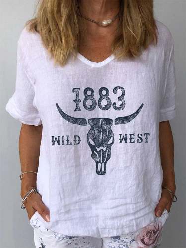 Vintage 1883 Wild West Cotton Linen T-shirt