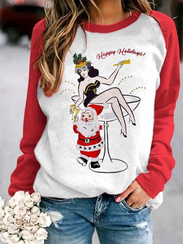 Women's Santa Western Vintage Print Sweatshirt
